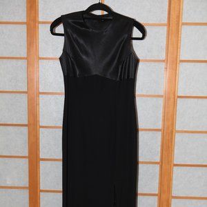 Tahari tower gown, black